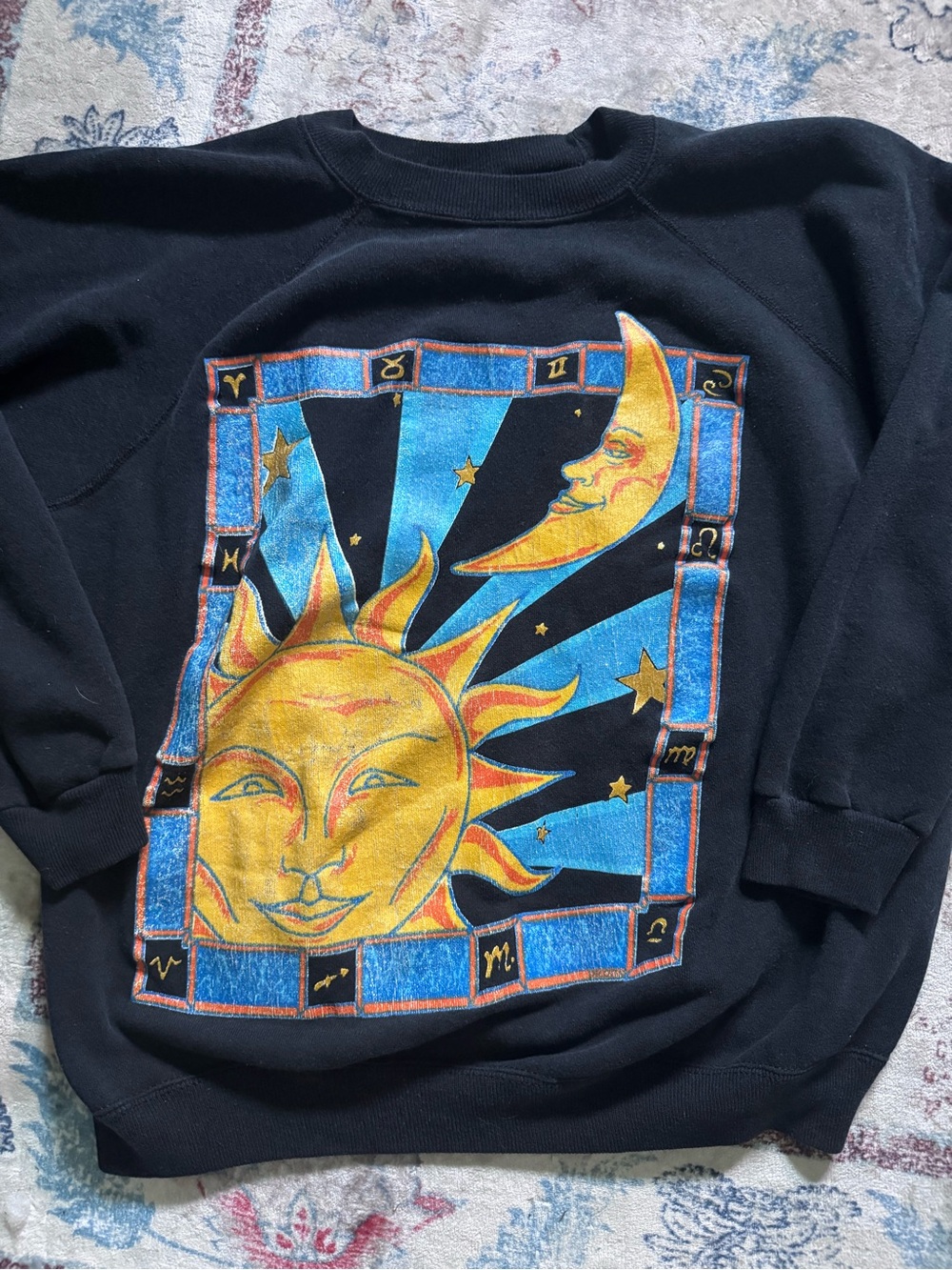 Celestial sun and moon 90s vintage whimsigoth crewneck